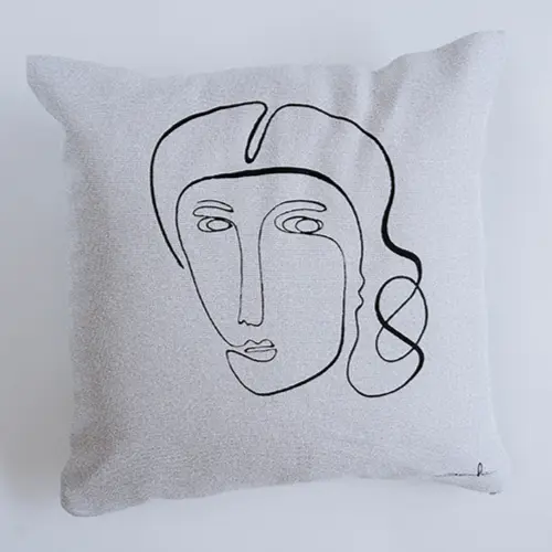  Colección Caras - Thread Pillow  - Gris