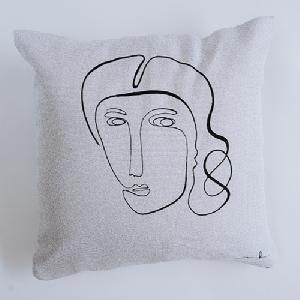  Colección Caras - Thread Pillow  - Gris