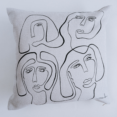  Colección Caras - Thread Pillow - Gris